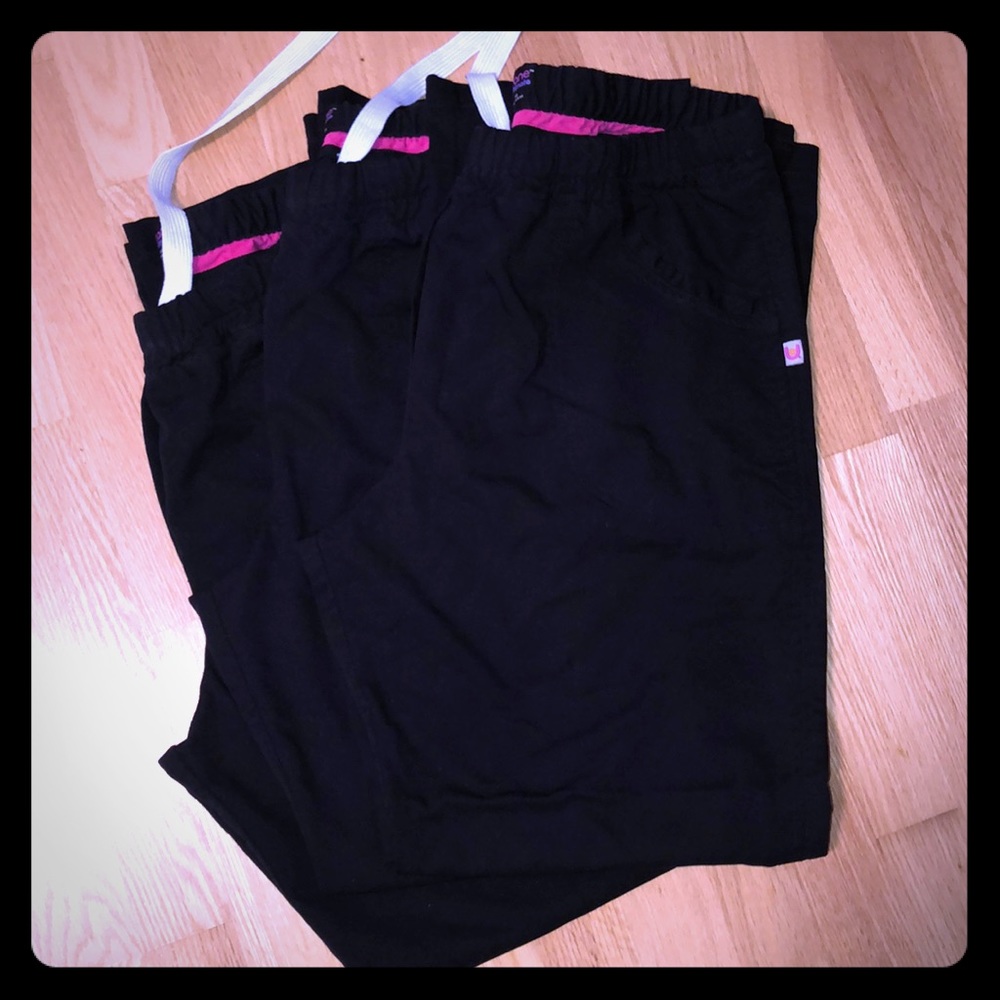 3 pairs of black Urbane scrub bottoms